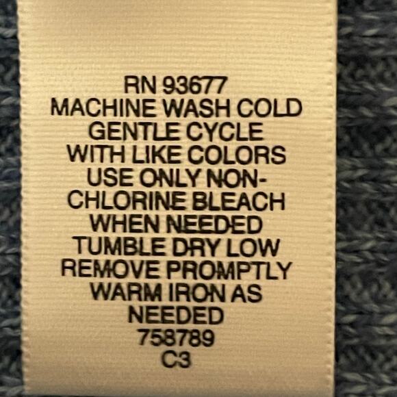Liz Claiborne Blue Rib Knit Vneck Cotton Sweater Sz XL Closet Staple Casual Work - Picture 9 of 9